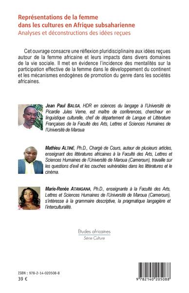 Représentations de la femme dans les cultures en Afrique subsaharienne, Analyses et déconstructions des idées reçues (9782140205088-back-cover)