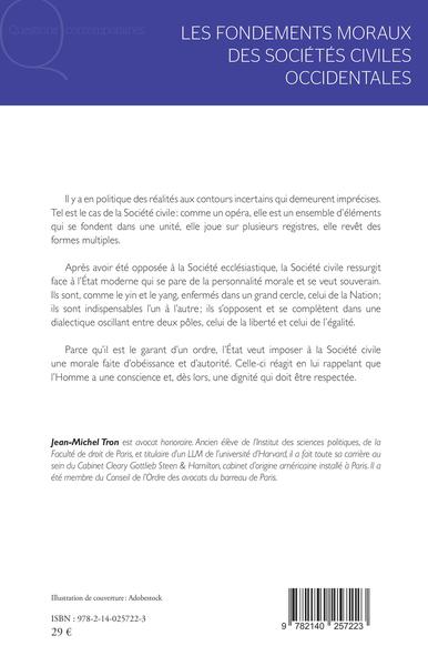 Les fondements moraux des sociétés civiles occidentales (9782140257223-back-cover)