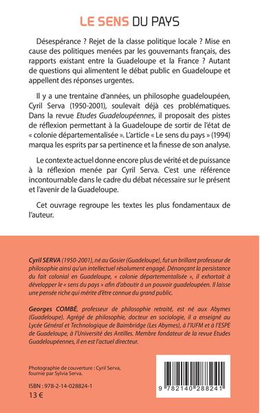 Le sens du pays, Une pensée et une ambition pour la Guadeloupe (9782140288241-back-cover)