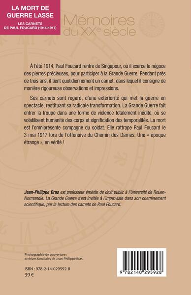 La Mort de guerre lasse, Les carnets de Paul Foucard (1914-1947) (9782140295928-back-cover)