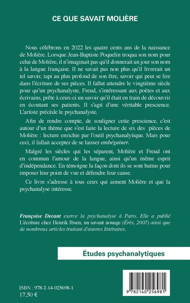 Ce que savait Molière (9782140256981-back-cover)