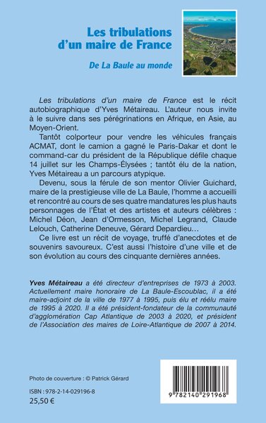 Les tribulations d'un maire de France, De la Baule au monde (9782140291968-back-cover)