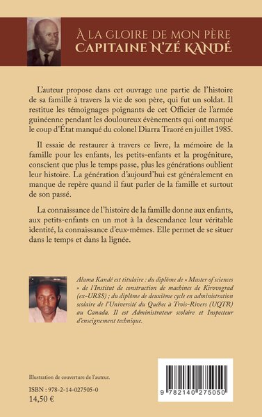 À la gloire de mon père Capitaine N'zé KANDÉ (9782140275050-back-cover)