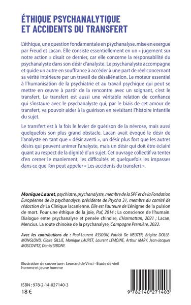 Éthique psychanalytique et accidents du transfert (9782140271403-back-cover)