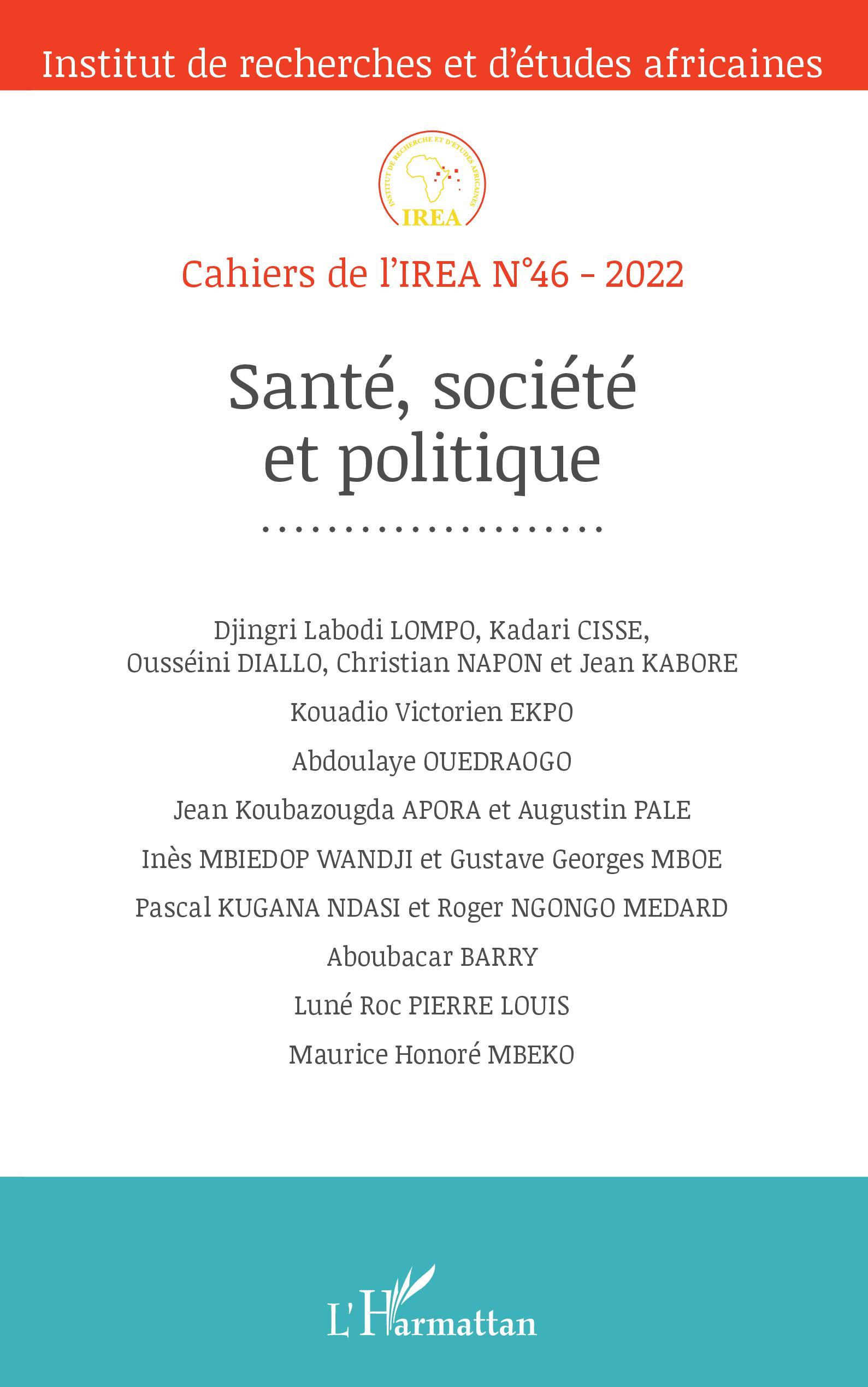 Cahiers de l'IREA, Santé, société et politique (9782140261879-front-cover)