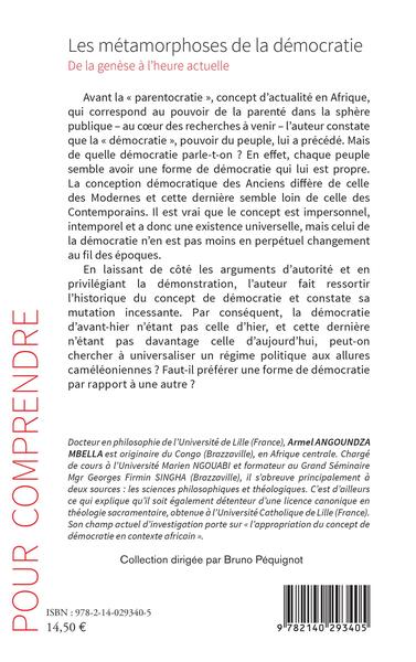 Les métamorphoses de la démocratie, De la genèse à l'heure actuelle (9782140293405-back-cover)