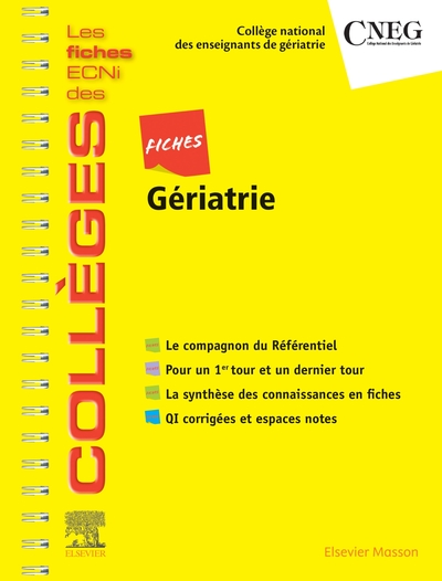 Fiches Gériatrie, Les fiches ECNi et QI des Collèges (9782294760587-front-cover)
