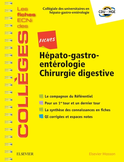 Fiches Hépato-gastroentérologie / Chirurgie digestive, Les fiches ECNi et QI des Collèges (9782294756795-front-cover)