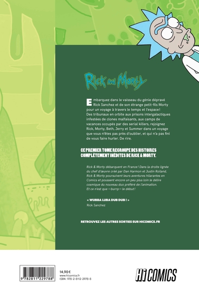 Rick and Morty, T1 (9782811229788-back-cover)