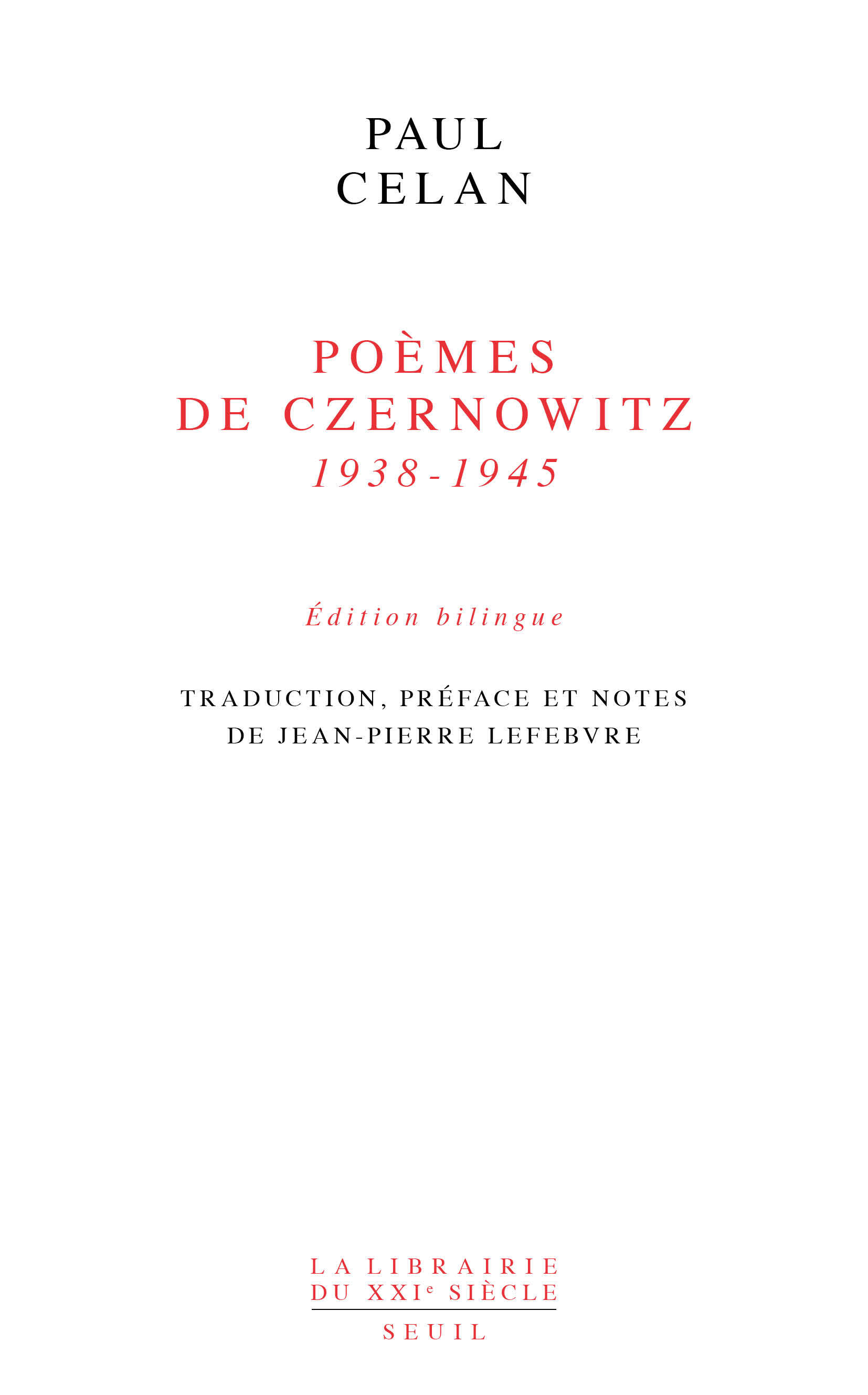 Poèmes de Czernowitz (1938-1945) (9782021219951-front-cover)