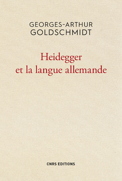 Heidegger et la langue allemande (9782271088147-front-cover)