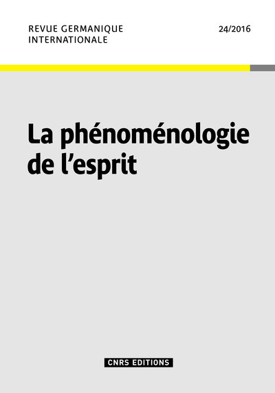 RGI n°24 La phénoménologie de l'esprit (9782271093981-front-cover)