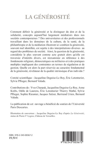 La générosité (9782343003672-back-cover)