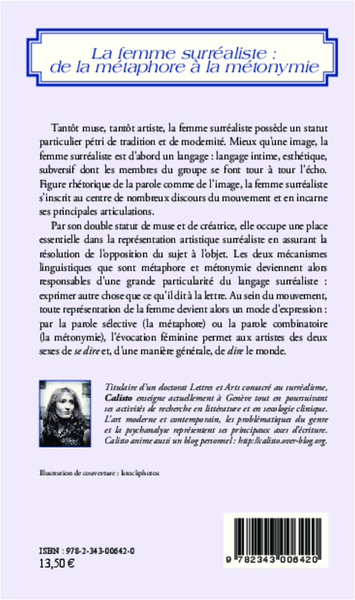 La femme surréaliste :, de la métaphore à la métonymie (9782343006420-back-cover)