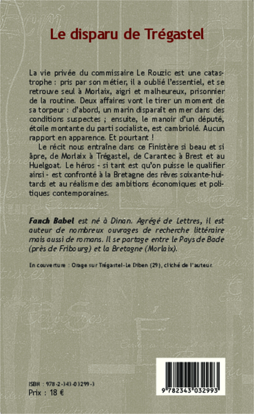 Le disparu de Trégastel, Roman (9782343032993-back-cover)