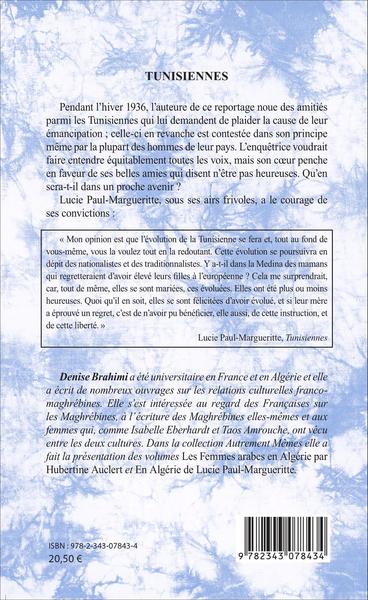 Tunisiennes (9782343078434-back-cover)