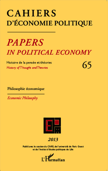 Cahiers d'économie Politique / Papers in Political Economy, Cahiers d'économie politique, Histoire de la pensée et théories - Ph (9782343022079-front-cover)