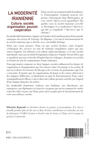 La modernité iranienne, Culture, société, organisation, pouvoir, coopération (9782343095721-back-cover)