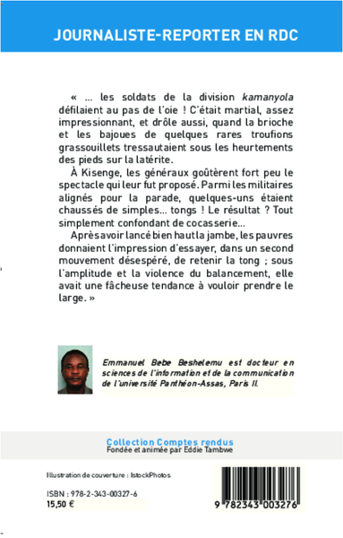 Journaliste-reporter en RDC, Nous vivions un métier formidable (9782343003276-back-cover)