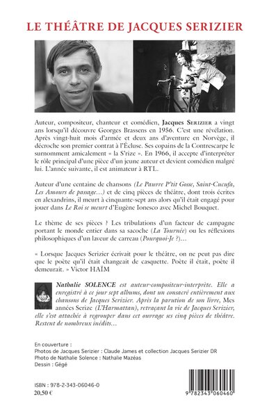 Le Théâtre de Jacques Serizier, La Tournée, La Nina, L'increvable, Chanson-Baluchon, Pourquoi-je ? (9782343060460-back-cover)