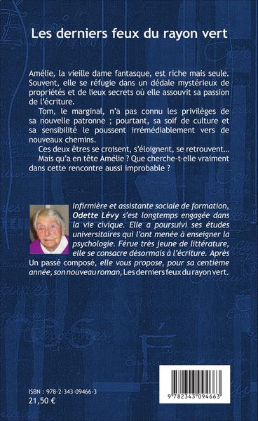 Les derniers feux du rayon vert, Roman (9782343094663-back-cover)