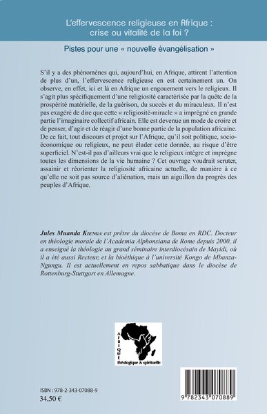 L'effervescence religieuse en Afrique : crise ou vitalité de la foi ?, Pistes pour une "nouvelle évangélisation" (9782343070889-back-cover)