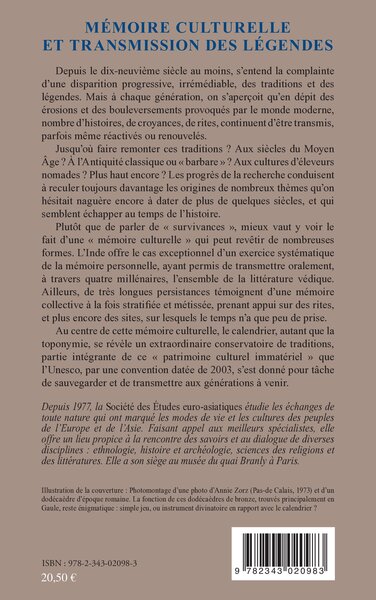 Mémoire culturelle et transmission des légendes (9782343020983-back-cover)