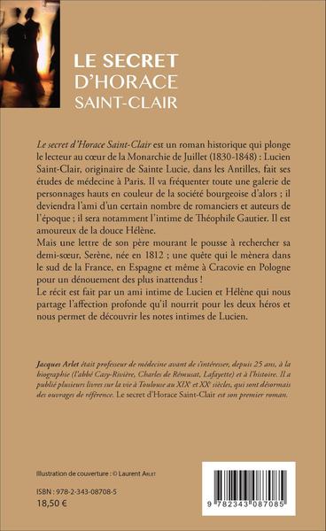 Le secret d'Horace Saint-Clair, Roman (9782343087085-back-cover)