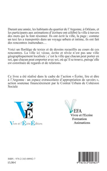 Vivre ma ville, L'écrire, la rêver (9782343009827-back-cover)