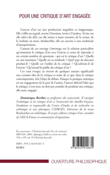 Pour une critique d'art engagée (9782343012674-back-cover)