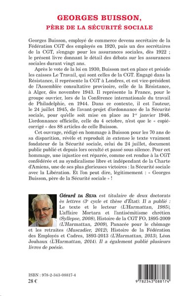 Georges Buisson, Père de la sécurité sociale (9782343088174-back-cover)