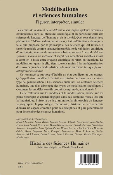 Modélisations et sciences humaines, Figurer, interpréter, simuler (9782343092942-back-cover)