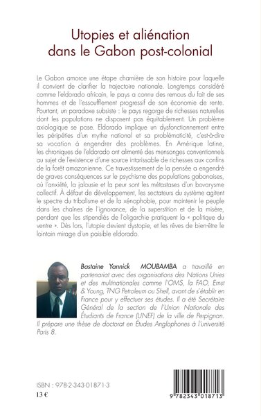 Utopies et aliénation dans le Gabon postcolonial (9782343018713-back-cover)