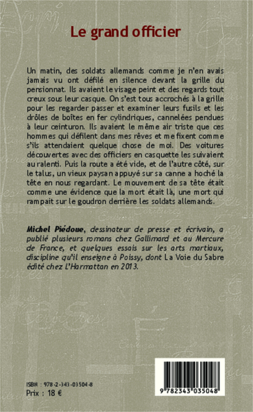 Le grand officier, Roman (9782343035048-back-cover)