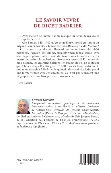 Le savoir-vivre de Ricet Barrier (9782343098272-back-cover)