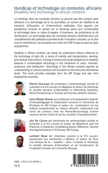 Handicap et technologie en contextes africains, Disability and technology in african contexts (9782343095561-back-cover)