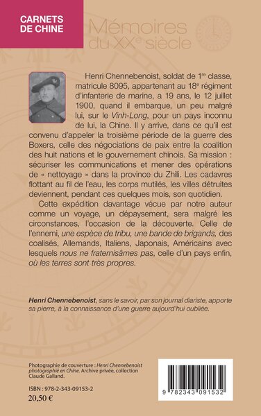 Carnets de Chine, Un Français dans la guerre des Boxers (1900-1901) (9782343091532-back-cover)