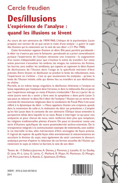 Des/illusions, L'expérience de l'analyse : quand les illusions se lèvent (9782343057286-back-cover)