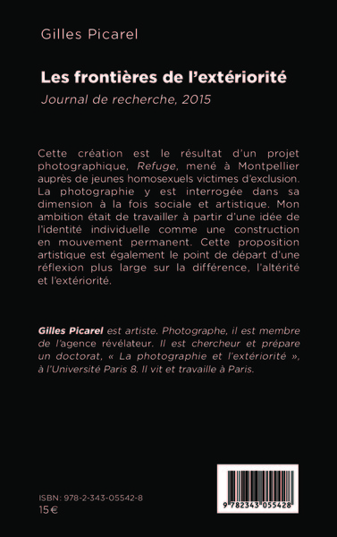 Les frontières de l'extériorité, Journal de recherche, 2015 (9782343055428-back-cover)