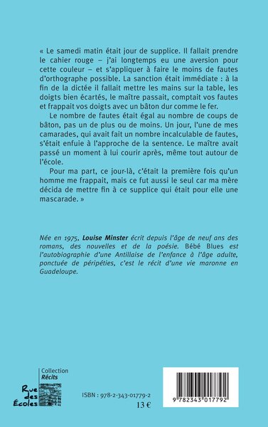 Bébé Blues, Une vie aux Antilles - Récit (9782343017792-back-cover)