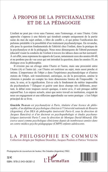 À propos de la psychanalyse et de la pédagogie, Variations sur l'Autre (9782343063812-back-cover)