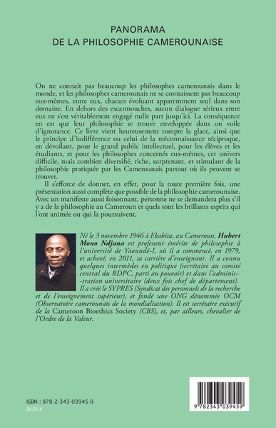 Panorama de la philosophie au Cameroun (9782343039459-back-cover)