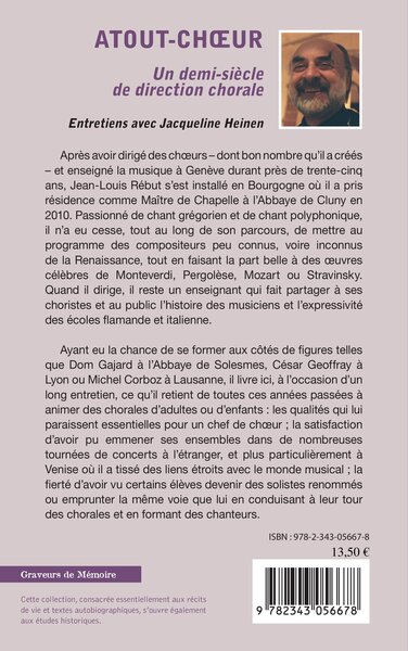 Atout-choeur, Un demi-siècle de direction chorale - Entretiens avec Jacqueline Heinen (9782343056678-back-cover)