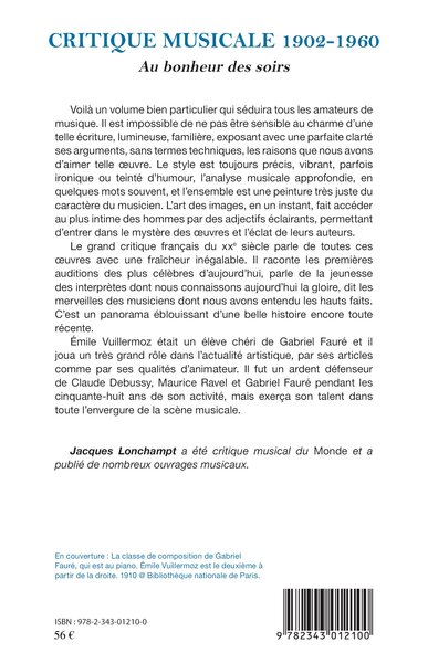 Critique musicale, 1902 - 1960 - Au bonheur des soirs (9782343012100-back-cover)