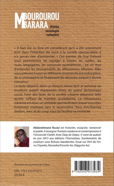 Mbourourou Mbarara, (Petite sociologie rurbaine) (9782343073934-back-cover)