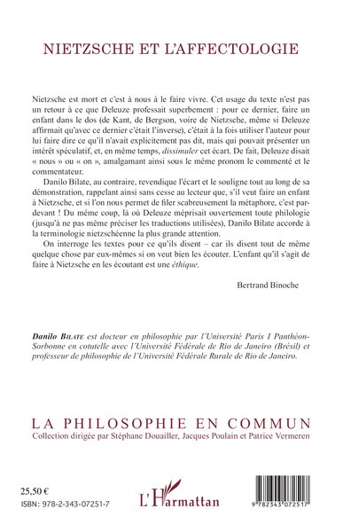 Nietzsche et l'affectologie, Pour une éthique des affects (9782343072517-back-cover)