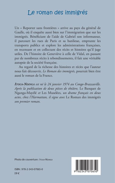 Le roman des immigrés, Deuxième édition revue et corrigée (9782343070650-back-cover)