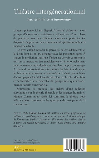 Théâtre intergénérationnel, Jeu, récits de vie et transmission (9782343008806-back-cover)
