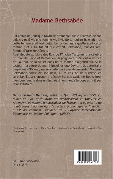 Madame Bethsabée, Roman (9782343043708-back-cover)