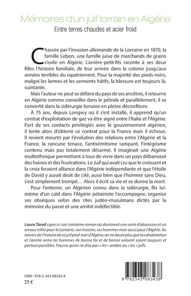 Mémoires d'un juif lorrain en Algérie, Entre terres chaudes et acier froid (9782343083438-back-cover)